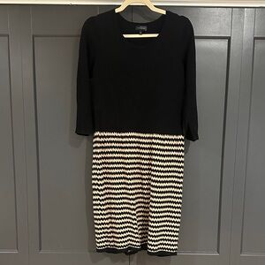 The Limited Black and Tan Long Sleeve Sweater Dress